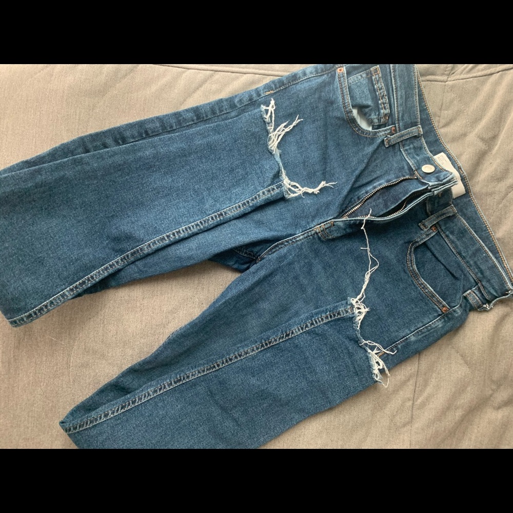 Topshop Classic Blue Straight Leg Jeans